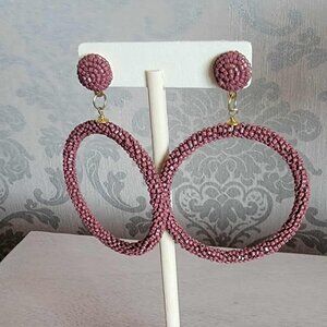 Brown Beaded Earrings